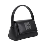 DKNY - D62685-09B – Bolso negro de mano en imitación de piel lisa (11,5 x 19 x 10,4 cm.)