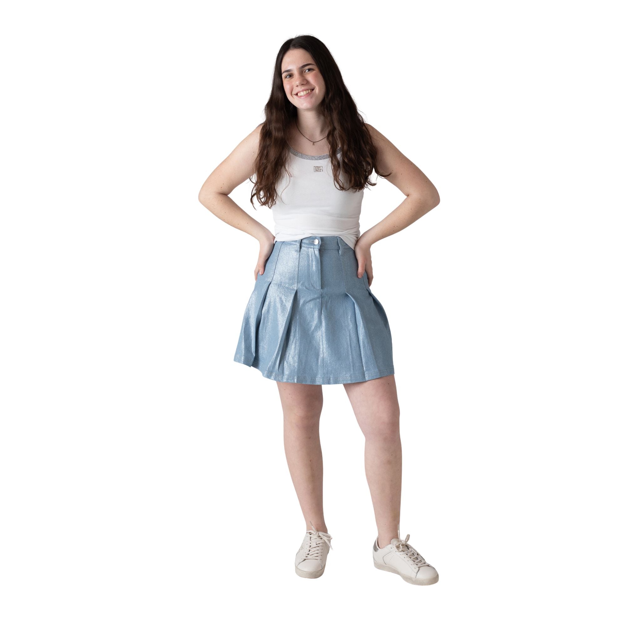 Falda plateada DKNY niña | Moda infantil Konestilochic