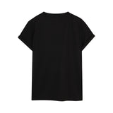 DKNY - D62694-09B – Camiseta negra de manga corta con detalle de malla en los hombros - Niña