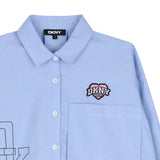 DKNY - D62781-V38 - Camisa azul de manga larga - Niña