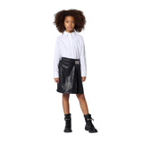 DKNY - D62782-10P - Camisa blanca de manga larga 100% algodón - Niña