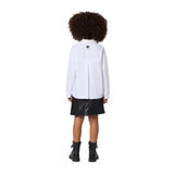 DKNY - D62782-10P - Camisa blanca de manga larga 100% algodón - Niña
