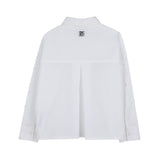 DKNY - D62782-10P - Camisa blanca de manga larga 100% algodón - Niña