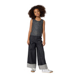 DKNY - D62783-Z11 - Pantalones vaqueros negros con detalles en plata y cintura ajustable - Niña