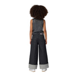 DKNY - D62783-Z11 - Pantalones vaqueros negros con detalles en plata y cintura ajustable - Niña