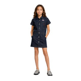 DKNY - D62795-Z38 - Vestido vaquero azul marino 2 en 1 - Niña