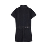 DKNY - D62795-Z38 - Vestido vaquero azul marino 2 en 1 - Niña