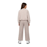 DKNY - D62887-275 - Pantalones beige de pierna ancha con cintura elástica ajustable - Niña