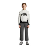 DKNY - D62897-N50 - Jersey blanco de cuello alto 100% algodón - Niña