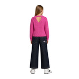 DKNY - D62899-479 - Jersey rosa de lana con escote en la espalda - Niña