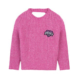DKNY - D62899-479 - Jersey rosa de lana con escote en la espalda - Niña