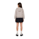 DKNY - D62902-275 - Sudadera beige con capucha y cierre de cremallera - Niña