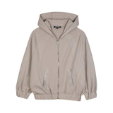 DKNY - D62902-275 - Sudadera beige con capucha y cierre de cremallera - Niña