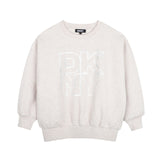 DKNY - D62904-C10 - Sudadera beige de felpa francesa con logotipo estampado delantero - Niña