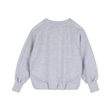 DKNY - D62905-A32 - Sudadera gris de felpa francesa con estampado delantero y bajo elástico - Niña