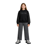 DKNY - D62906-09B - Sudadera negra de tejido milano - Niña
