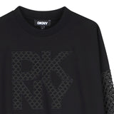 DKNY - D62906-09B - Sudadera negra de tejido milano - Niña