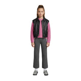 DKNY - D62908-09B - Chaleco negro de piel sintética con cierre de cremallera - Niña