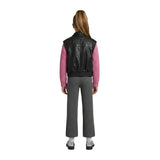 DKNY - D62908-09B - Chaleco negro de piel sintética con cierre de cremallera - Niña