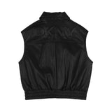 DKNY - D62908-09B - Chaleco negro de piel sintética con cierre de cremallera - Niña