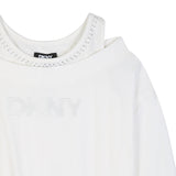 DKNY - D62909-117 - Camiseta blanca 2 en 1 - Niña