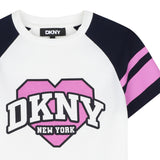 DKNY - D62915-117 - Camiseta blanca de manga corta - Niña