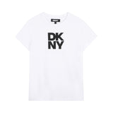 DKNY - D62916-10P - Camiseta blanca de manga corta - Niña