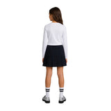 DKNY - D62918-10P - Camiseta blanca de manga larga con detalles de tul y logo plateado - Niña