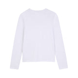 DKNY - D62918-10P - Camiseta blanca de manga larga con detalles de tul y logo plateado - Niña