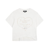 DKNY - D62920-117 - Camiseta blanca de manga corta con logo en relieve plateado - Niña