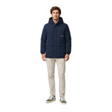 Silbon - FW261010302241 - Anorak azul marino con bolsillos y capucha y cierre frontal oculto - Hombre