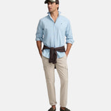 Silbon - FW261010502035 - Camisa 100% algodón azul claro de manga larga de puño con botones - Hombre