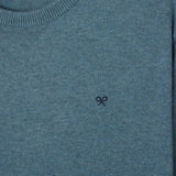 Silbon - FW261010802133 - Jersey azul grisáceo de algodón y cashmere con cuello redondo - Hombre