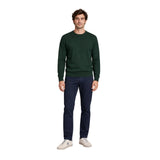 Silbon - FW261010803134 - Jersey verde oscuro de algodón y cashemere con cuello redondo - Hombre
