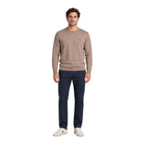 Silbon - FW261010809132 - Jersey marrón claro de algodón y cashemere con cuello redondo - Hombre
