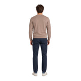 Silbon - FW261010809132 - Jersey marrón claro de algodón y cashemere con cuello redondo - Hombre