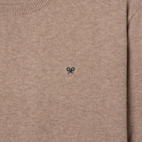 Silbon - FW261010809132 - Jersey marrón claro de algodón y cashemere con cuello redondo - Hombre