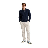 Silbon - FW261011002415 - Polo azul marino 100% algodón de manga larga con logo bordado a contraste - Hombre