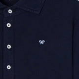 Silbon - FW261011002415 - Polo azul marino 100% algodón de manga larga con logo bordado a contraste - Hombre
