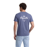 Silbon - FW261020402294 - Camiseta 100% algodón azul de manga corta con gráfico en la espalda - Hombre