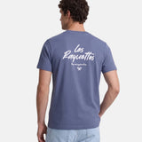 Silbon - FW261020402294 - Camiseta 100% algodón azul de manga corta con gráfico en la espalda - Hombre