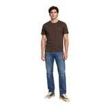 Silbon - FW261020409298 - Camiseta marrón de manga corta 100% algodón con dibujo en la espalda - Hombre