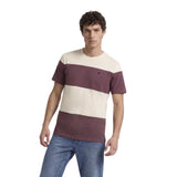 Silbon - FW261020417285 - Camiseta burdeos de manga corta con estampado de rayas anchas - Hombre
