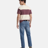 Silbon - FW261020417285 - Camiseta burdeos de manga corta con estampado de rayas anchas - Hombre