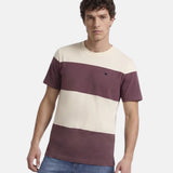 Silbon - FW261020417285 - Camiseta burdeos de manga corta con estampado de rayas anchas - Hombre