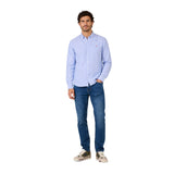 Silbon - FW261020502009 - Camisa azul 100% algodón de manga larga con logo bordado - Hombre