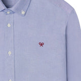 Silbon - FW261020502009 - Camisa azul 100% algodón de manga larga con logo bordado - Hombre