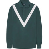 Silbon - FW261021003440 - Polo verde oscuro de manga larga con chevron blanco - Hombre