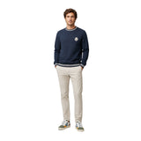 Silbon - FW261021102196 - Sudadera azul marino 100% algodón con puños y bajos acanalados - Hombre