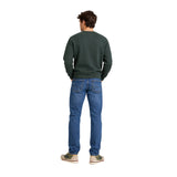 Silbon - FW261021103188 - Sudadera verde oscuro 100% algodón con acabados en canalé - Hombre